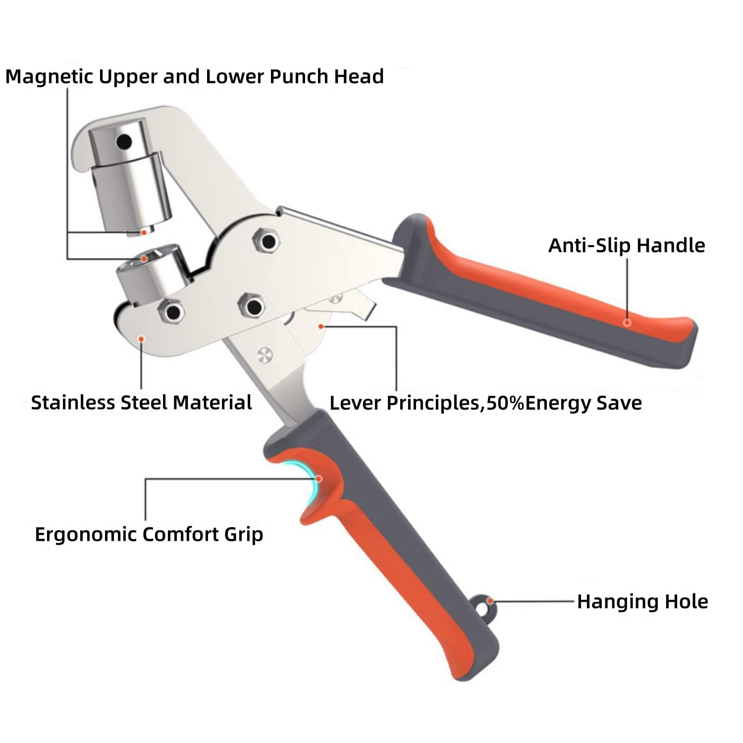 Kit d'outils pour œillets, 10 mm, pince à œillets en métal, outil de perforation pour bâches en cuir, sacs en papier, PVC, avec 300 œillets en aluminium