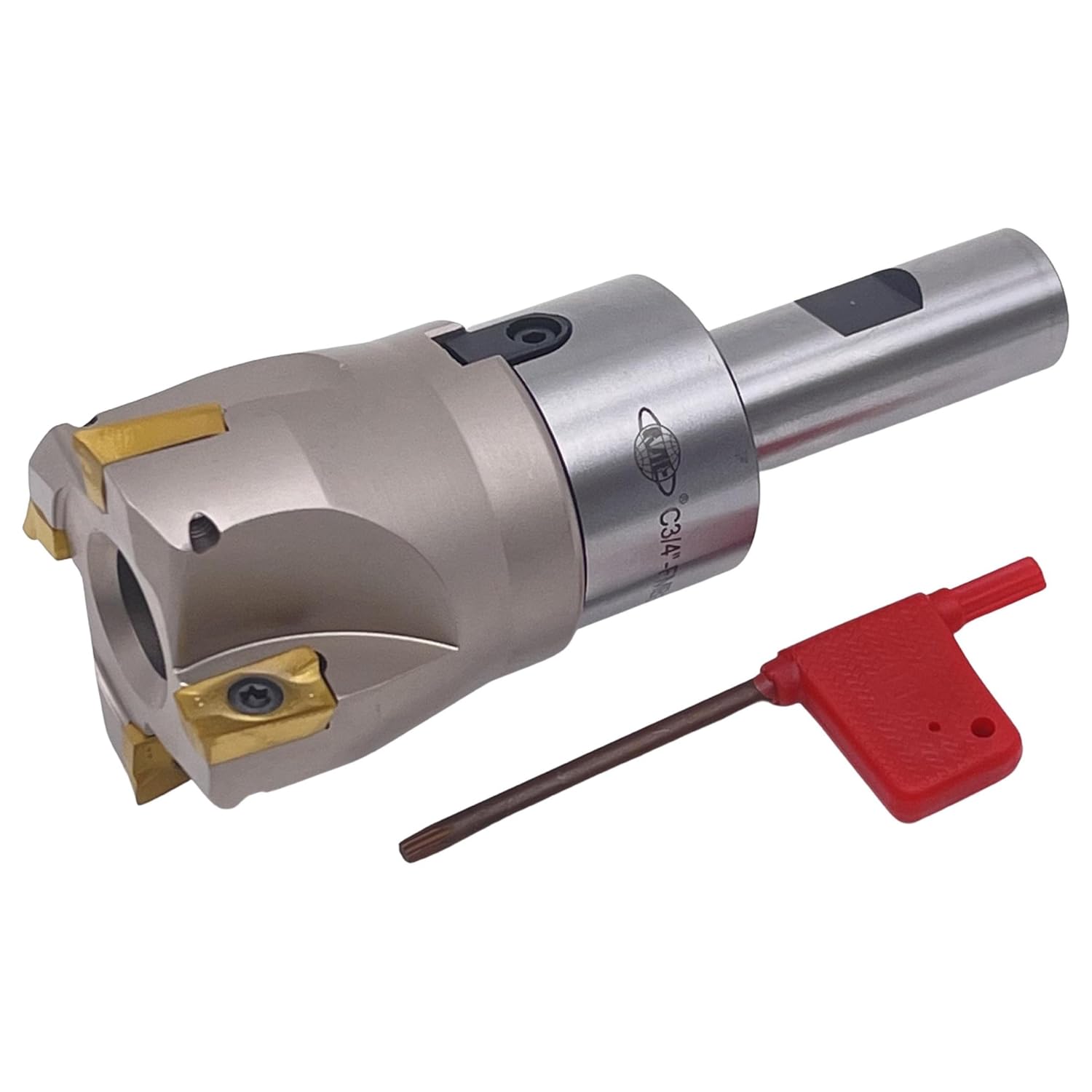 CME 2 90° Indexable Face Mill w/ 3/4 Weldon Shank Arbor, APKT1604 Inserts Included, 4 Flutes