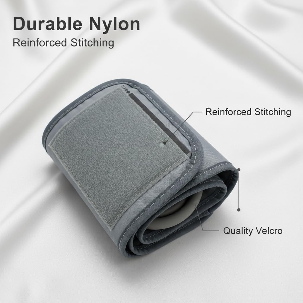 Small Blood Pressure Cuff Replacement (4"-7.5" / 10-19cm), Pediatric BP Cuff Compatible with Omron & Most Monitors, Adjustable Upper Arm Cuff Equipped with 6 Versatile Adapters