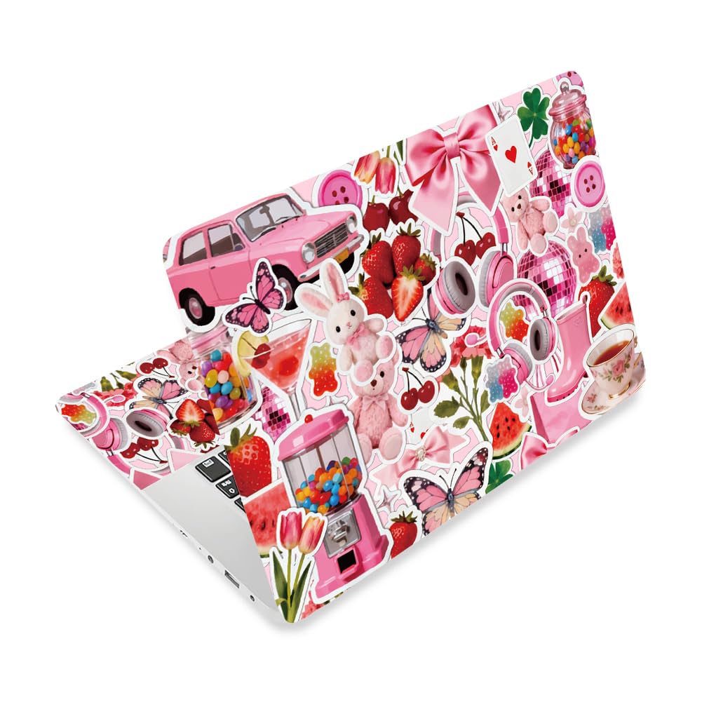 Autocollant pour Ordinateur Portable en Vinyle PVC avec Citation Protection Imperméable et Résistante aux Rayures Rose Collage.