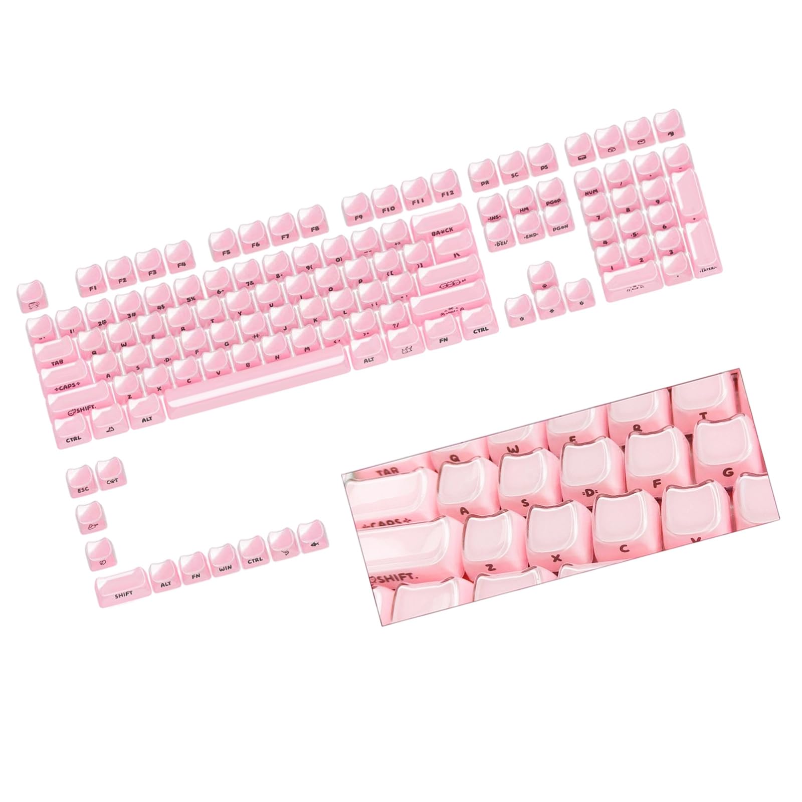 Completa 119 MAO Profile Keycap Collection in Jelly Texture e Tema per la maggior parte dei layout di tastiera meccanici Keycaps stampa laterale