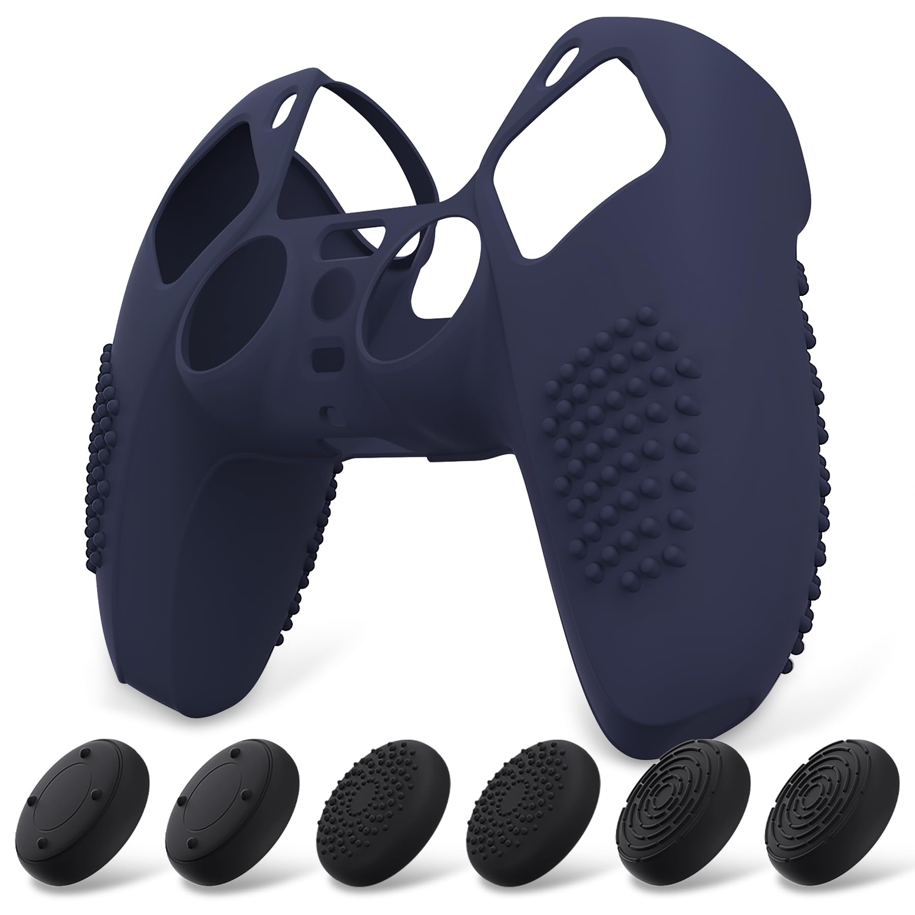 eXtremeRate PlayVital Funda de Silicona para ps5 Mando - Carcasa Protectora con 6 Tapas de Joysticks, Impermeable, Resistente y Antideslizante, Funda de Goma Suave, 3D Tachonado (Matcha Verde) — view 26