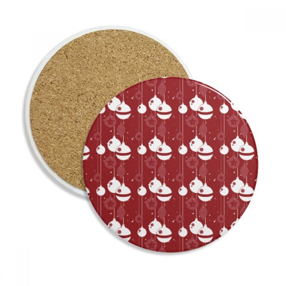 Sous-verres Noël céramique rouge blanc 2 pièces DIYthinker