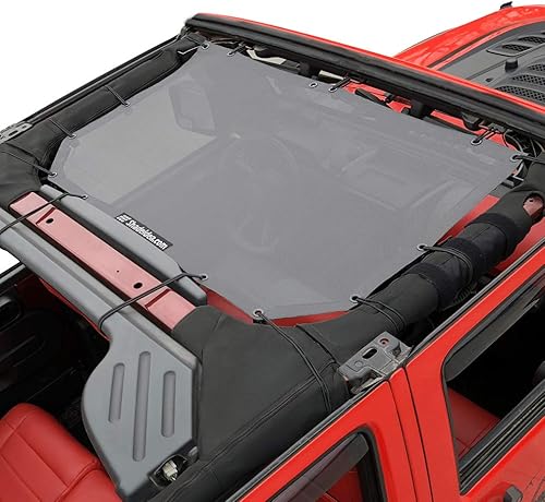 Miniatura 18 de Shadeidea JK - Funda para techo de malla suave compatible con Jeep Wrangler JKU (2007-2018) - Bloqueador UV contra el ruido del viento - Garantía
