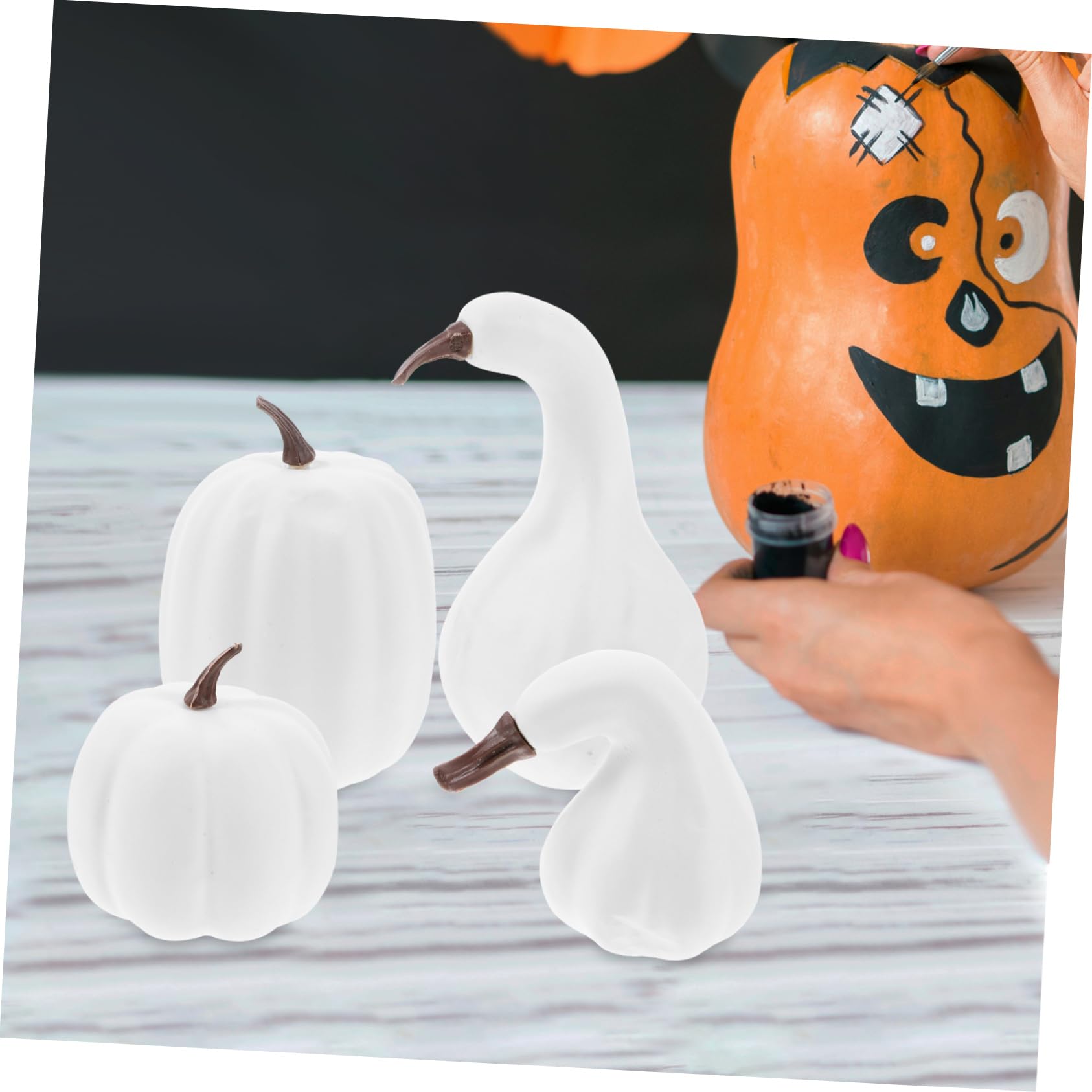 8pezzi Decorazioni Halloween Di Zucche Bianche Per Per Feste Tema Decorazioni Per Interni Ed Esterni Resistente Alle Intemperie