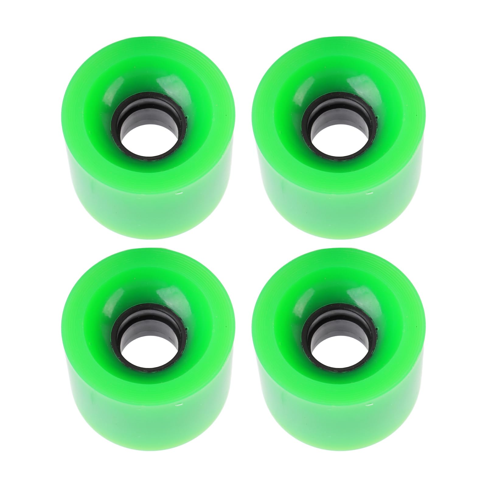 Roues de skateboard en polyuréthane de 60 mm, 78A, haute élasticité, sans bruit, usure pour débutants, longue durée de vie, pièces de rechange pour Cruiser Board (vert)