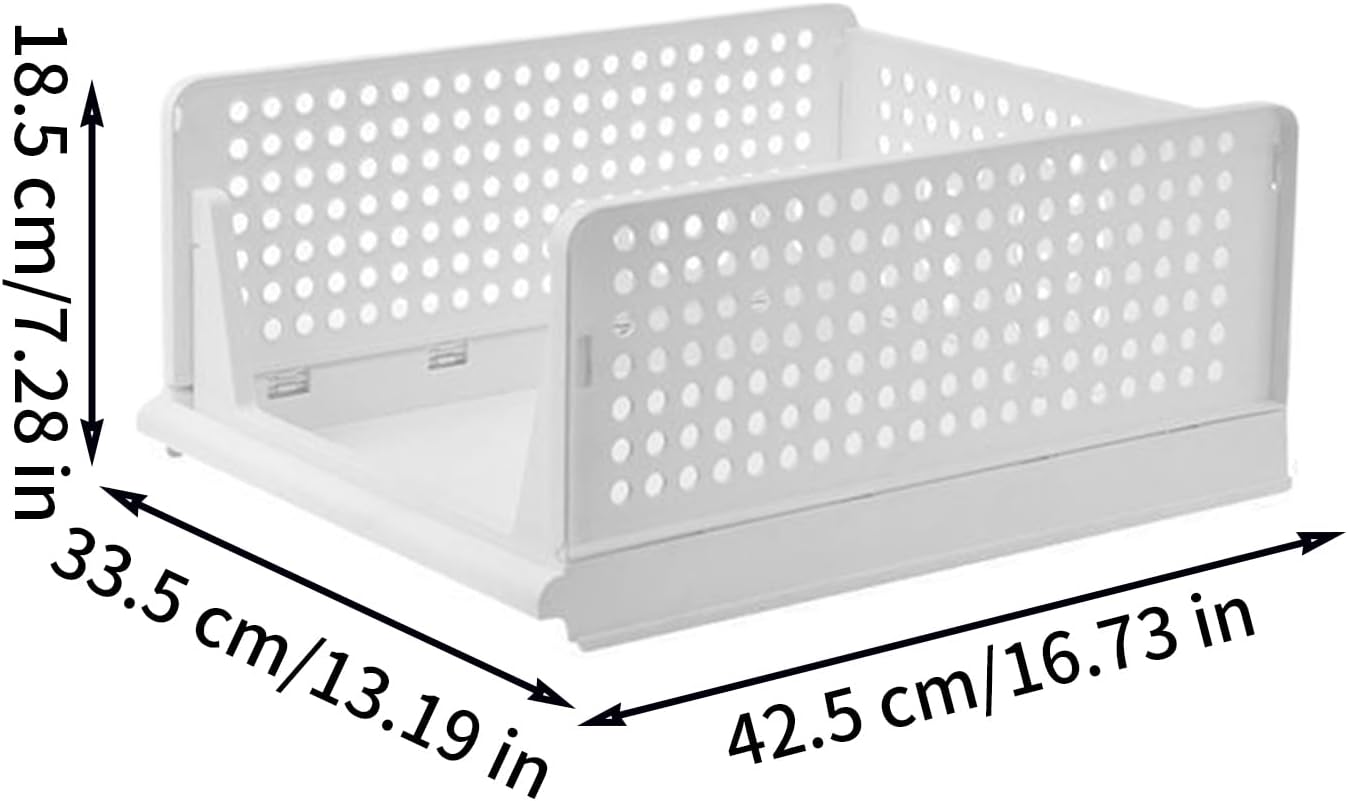 Stackable Closet Organizer, 2 Pieces Lingerie Container, Closet Organizer Drawers Stackable, Space-Saving Storage Solution, Perfect for Bathroom Kitchen Laundry Room Wardrobe Under-Sink