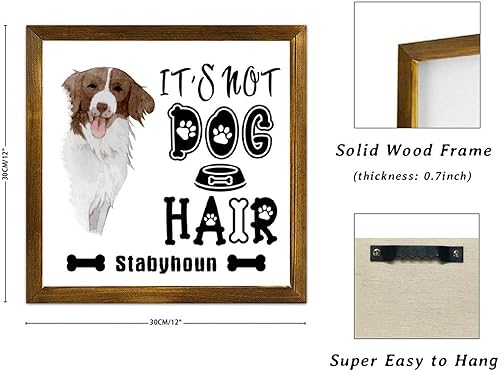 Vista 111 de Letrero de madera con texto en inglés «It's Not Dog Hair» («It's Not Dog Hair» American Bully Dog Dog), regalo decorativo para la pared del hogar