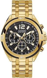 GUESS WATCH STAINLESS STEEL BLACK GOLDEN MEN W1258G2