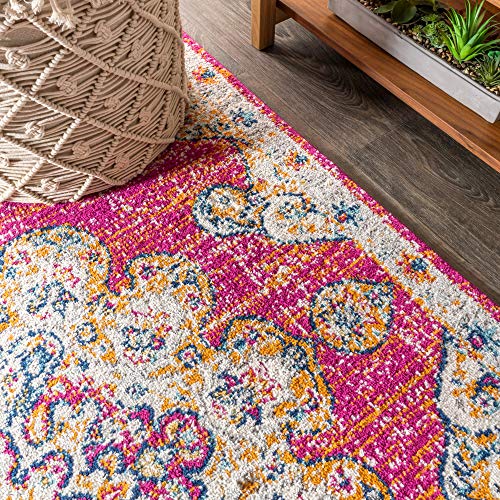 Tapete JONATHAN Y Boho Vintage Rosado/Crema 2x8 miniatura 6