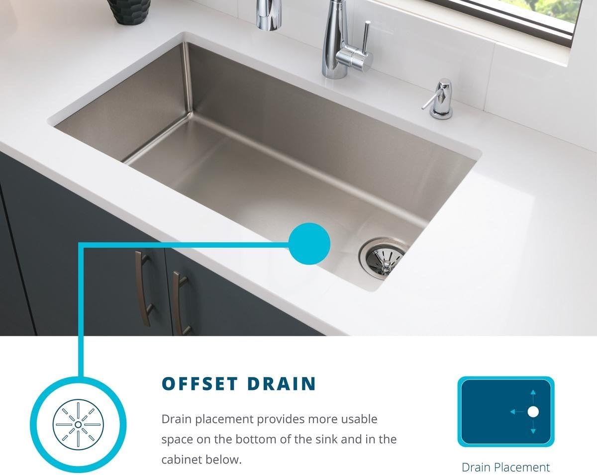 Elkay Crosstown ECTSR33229BGMR2 Equal Double Bowl Dual Mount Stainless Steel Kitchen Sink Kit