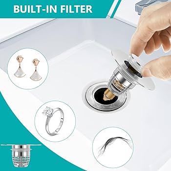 Amazon.co.jp: 2PCS 洗面台ポップアップ 33〜40mm ゴミ受け 排水