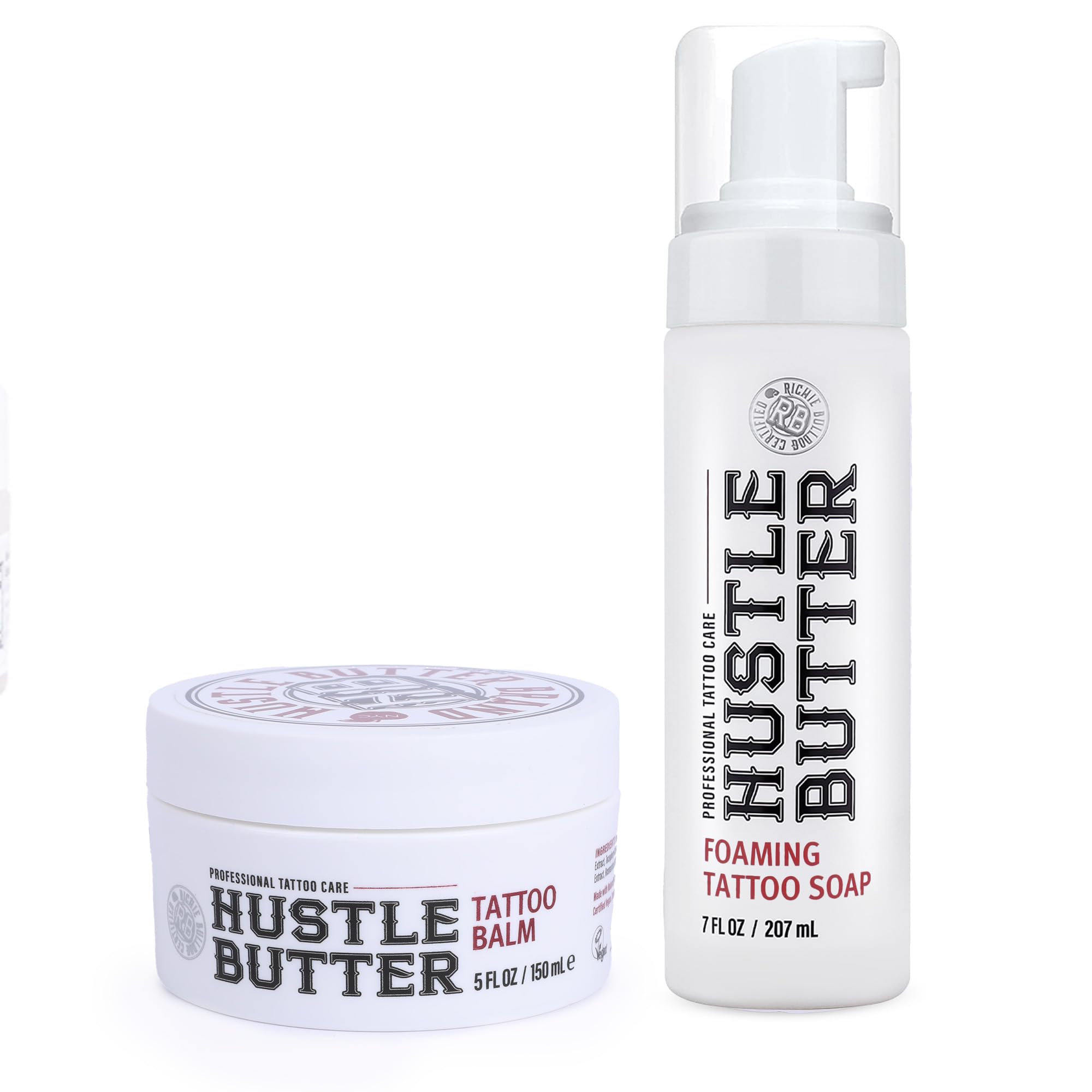 Hustle Butter Deluxe 150 ml e Hustle Butter Foaming Tattoo Soap 207 ml – cura tatuaggi vegana prima, durante e dopo il tatuaggio – cruelty free, senza parabeni, adatto a tutti i tipi di pelle