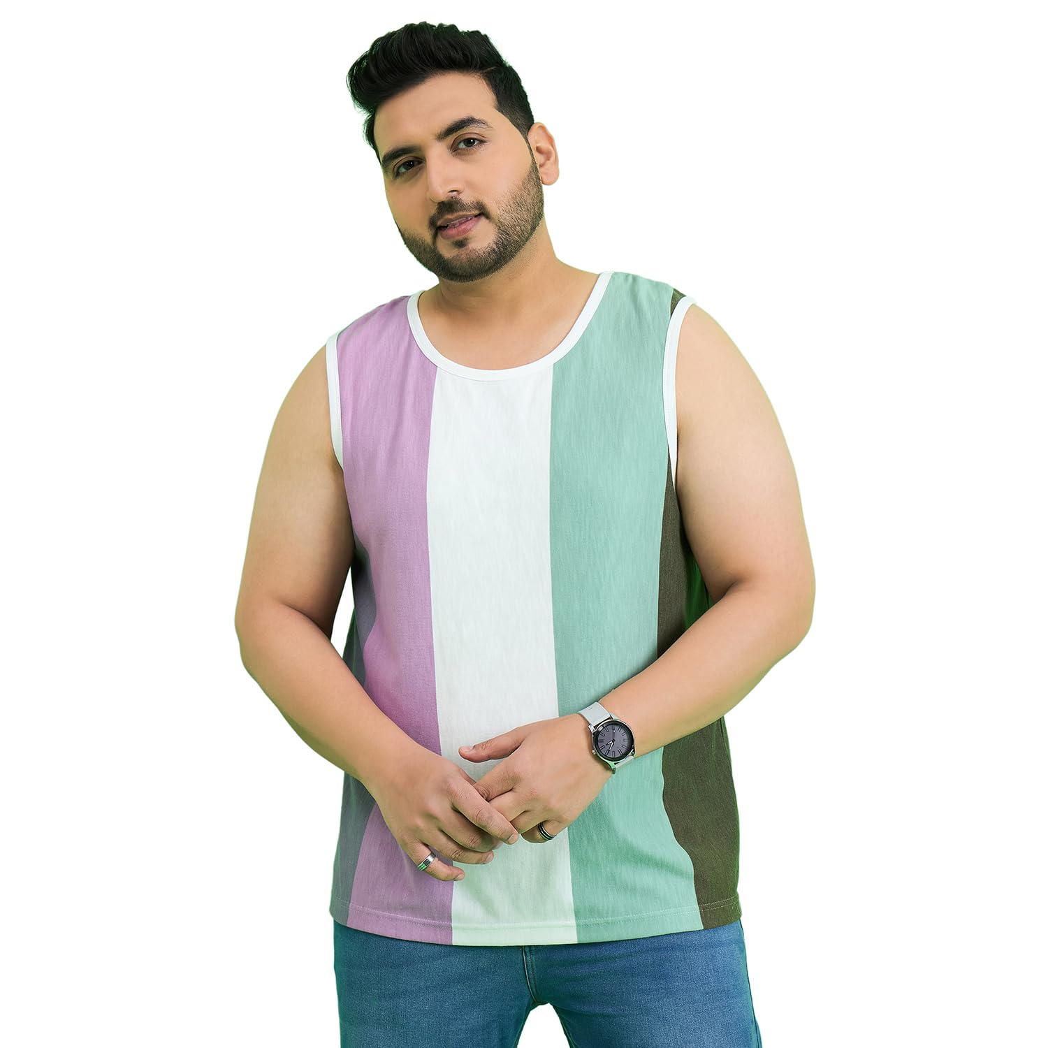 Plus Size Men's Regular Fit Colorblock Vest