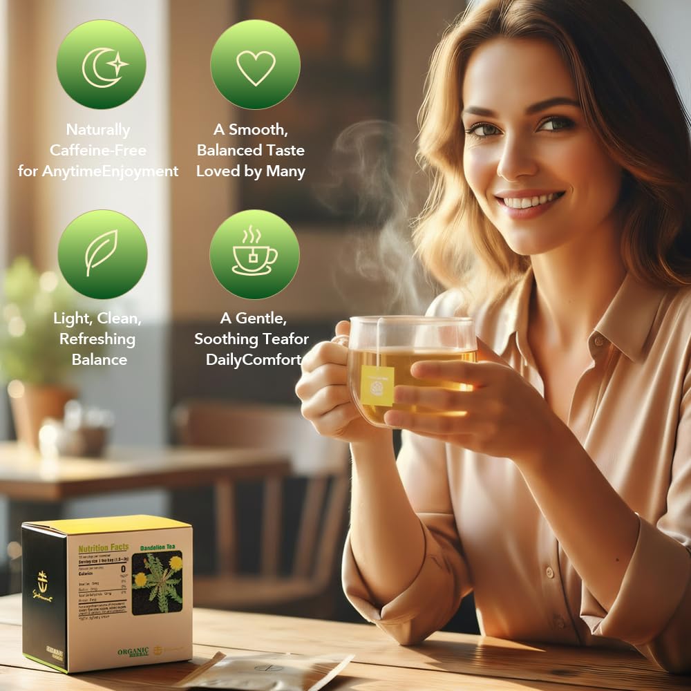Soilmount - Dandelion Tea - |Dandelion Leaves|pu gong ying|蒲公英| - Pure Herbal Tea - Natural, Organic, Non-GMO, Clean Ingredients, Caffeine Free (18 Tea Bags, Box 1) - Image 7