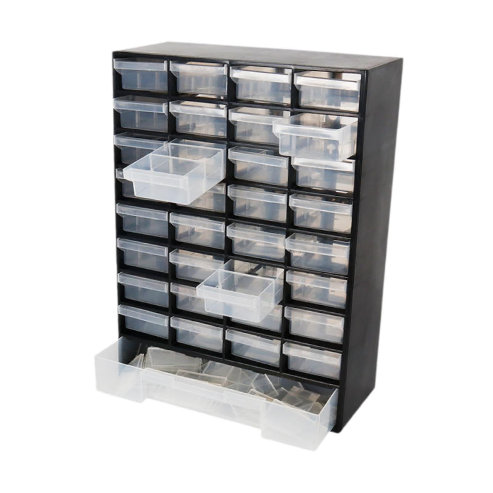 Außergewöhnlicher Schubladenorganizer Schwarz 30 x 13.1 x 40.8 cm | mit Platz für Schmuck, Werkzeuge, Schrauben, Muttern und Bastelmaterialien. Spart wertvollen Platz. , Schwarz , 30 x 13.1 x