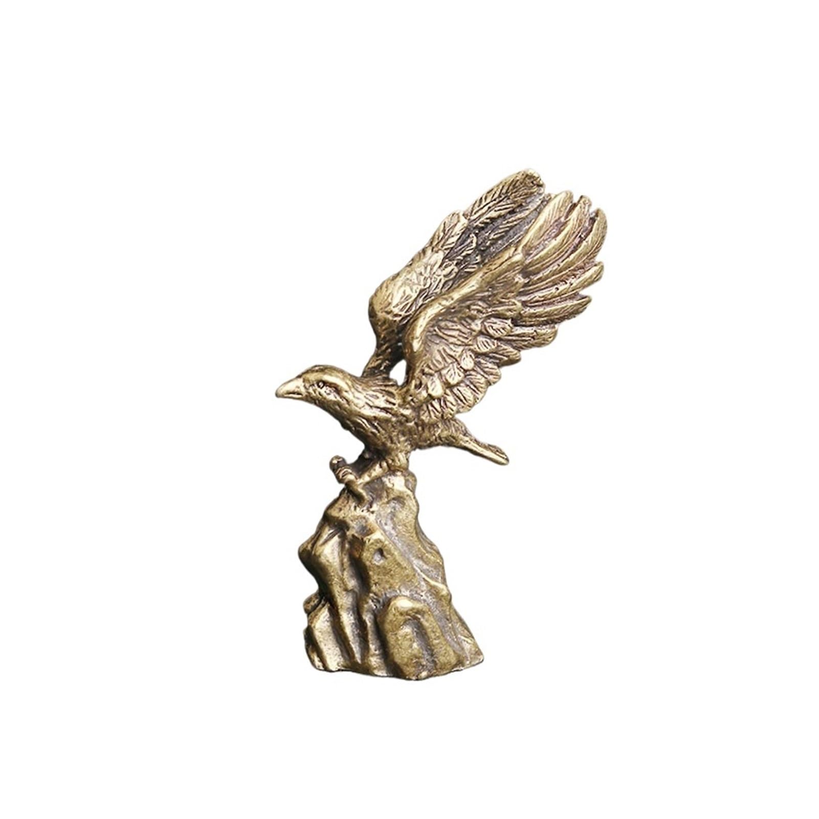 Huolimxun One Color Pure Copper Eagle Statuette Spread Wings Handicraft Auspicious Home Decoration Desktop Ornaments