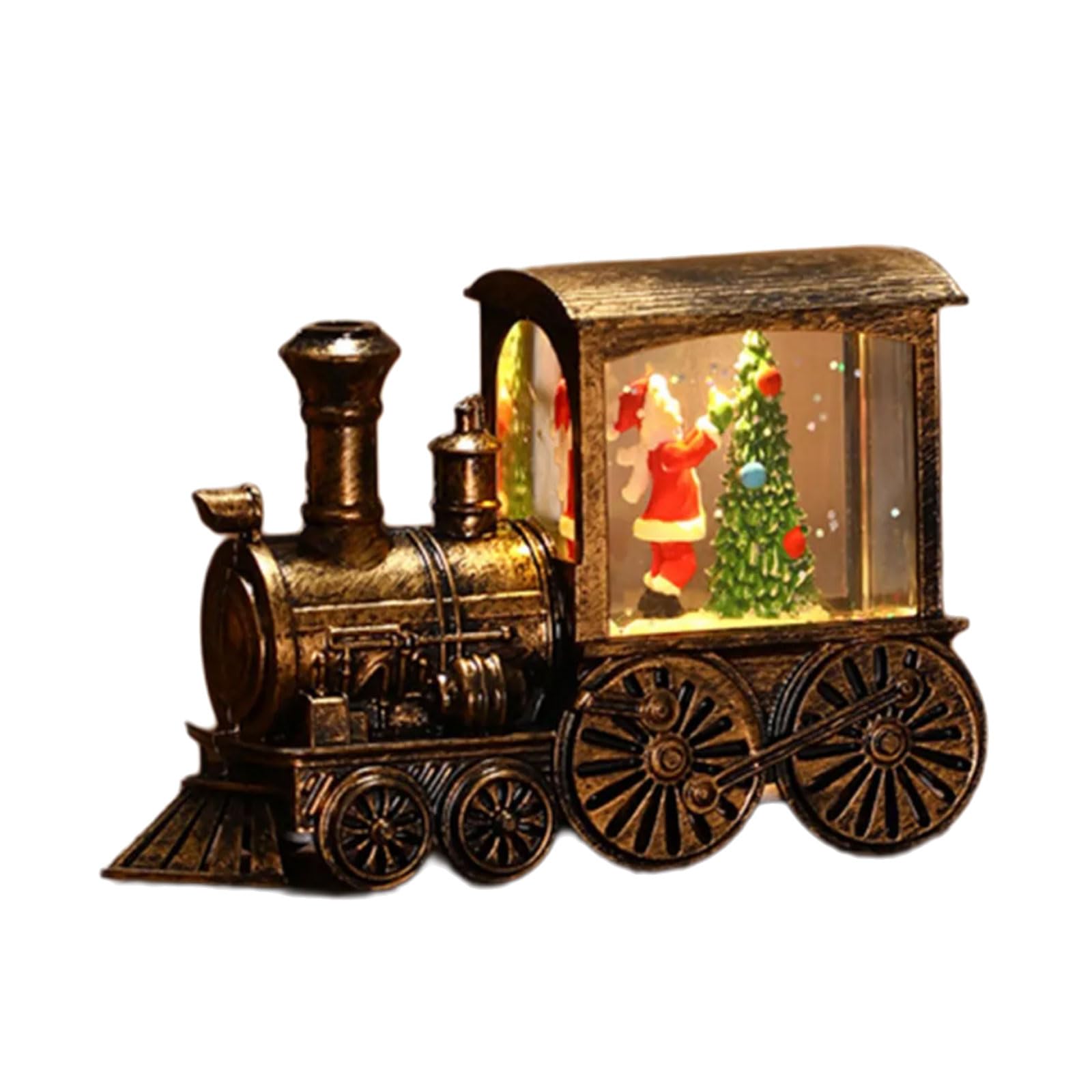 Carotoe A Sparkling Lighted Christmas Train Decors Unique Sant Water Filled Night Lamp Christmas Train Ornament Home Ccent Festival Glowing Ornament