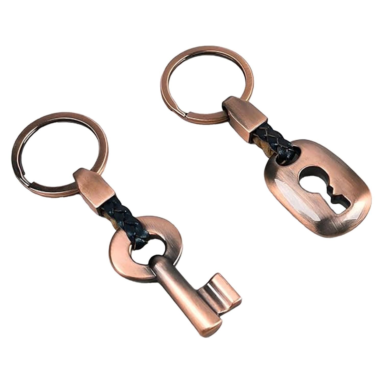 Tabanzhe 1 Pair Bronze Couple Keyrings,Romantic Gifts for Him and Her, Creative Matching Keychain Set for Lovers, Valentine’s Day Wedding Anniversary Love Gift for Boyfriend Girlfriend Husband Wife
