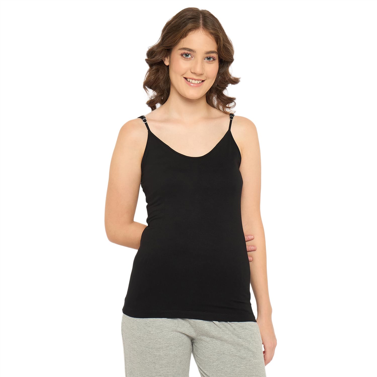 camey Women's Basic Tank Top, Adjustable Straps-picture-27