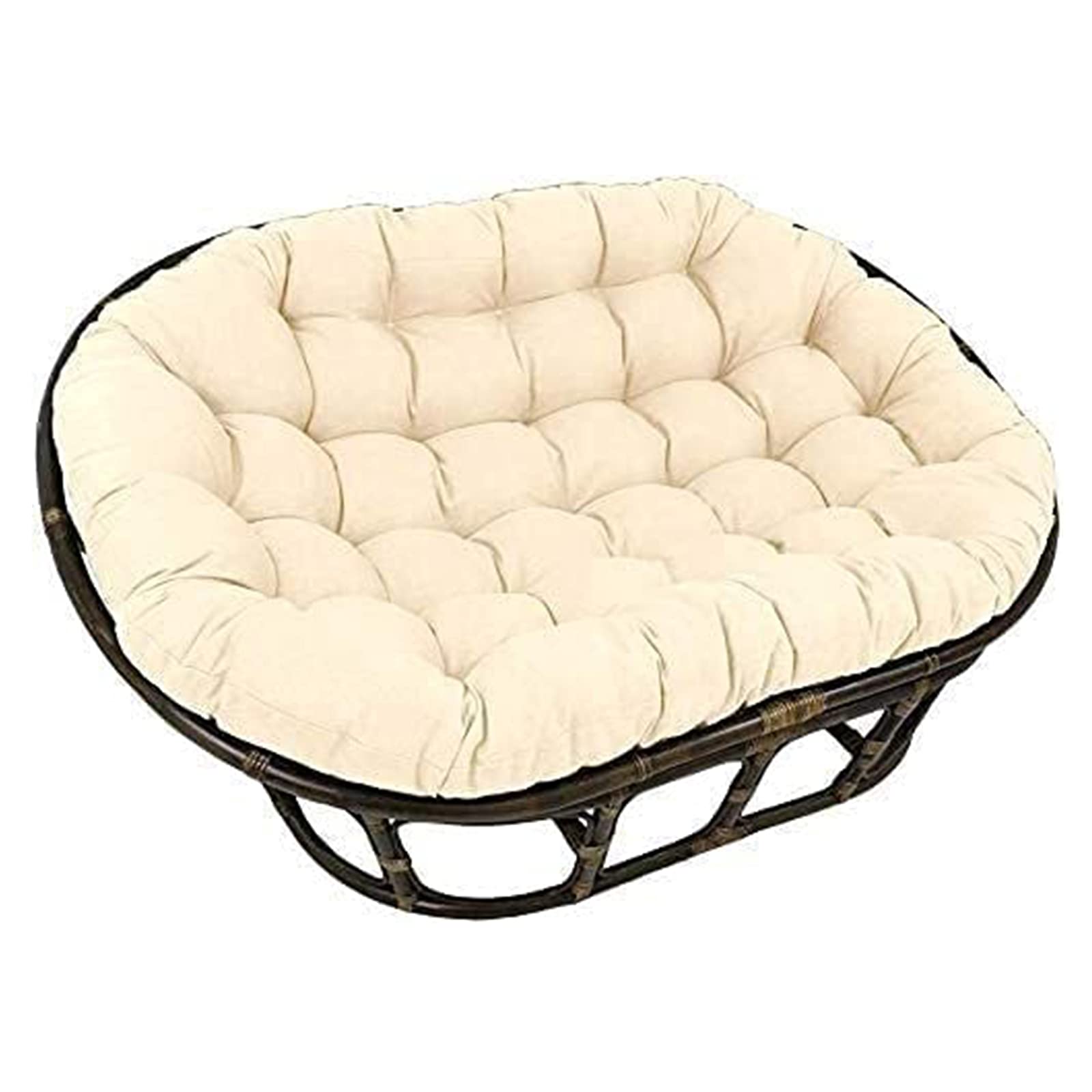 Cojín para silla Papasan para silla doble Papasan y sillas de huevo, cojín impermeable grande para exterior con lazos
