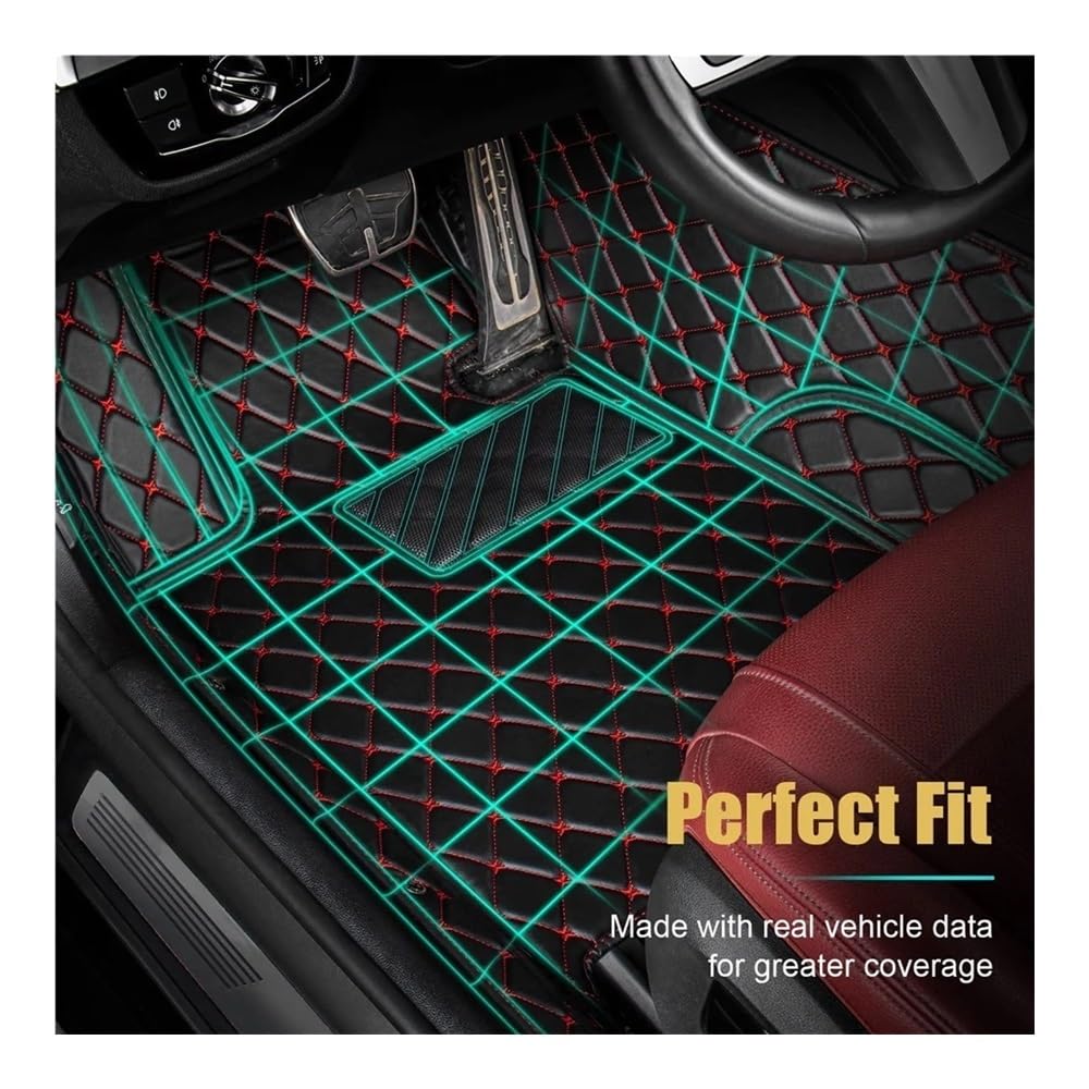 Generico Set tappetini Tappetini Auto per Grand per Punto per Project 199 2005~2009 3 Porte Tapetes para Carro Alfombrillas Coche per Accessori Tappeto tappetti(Cherry,Left)