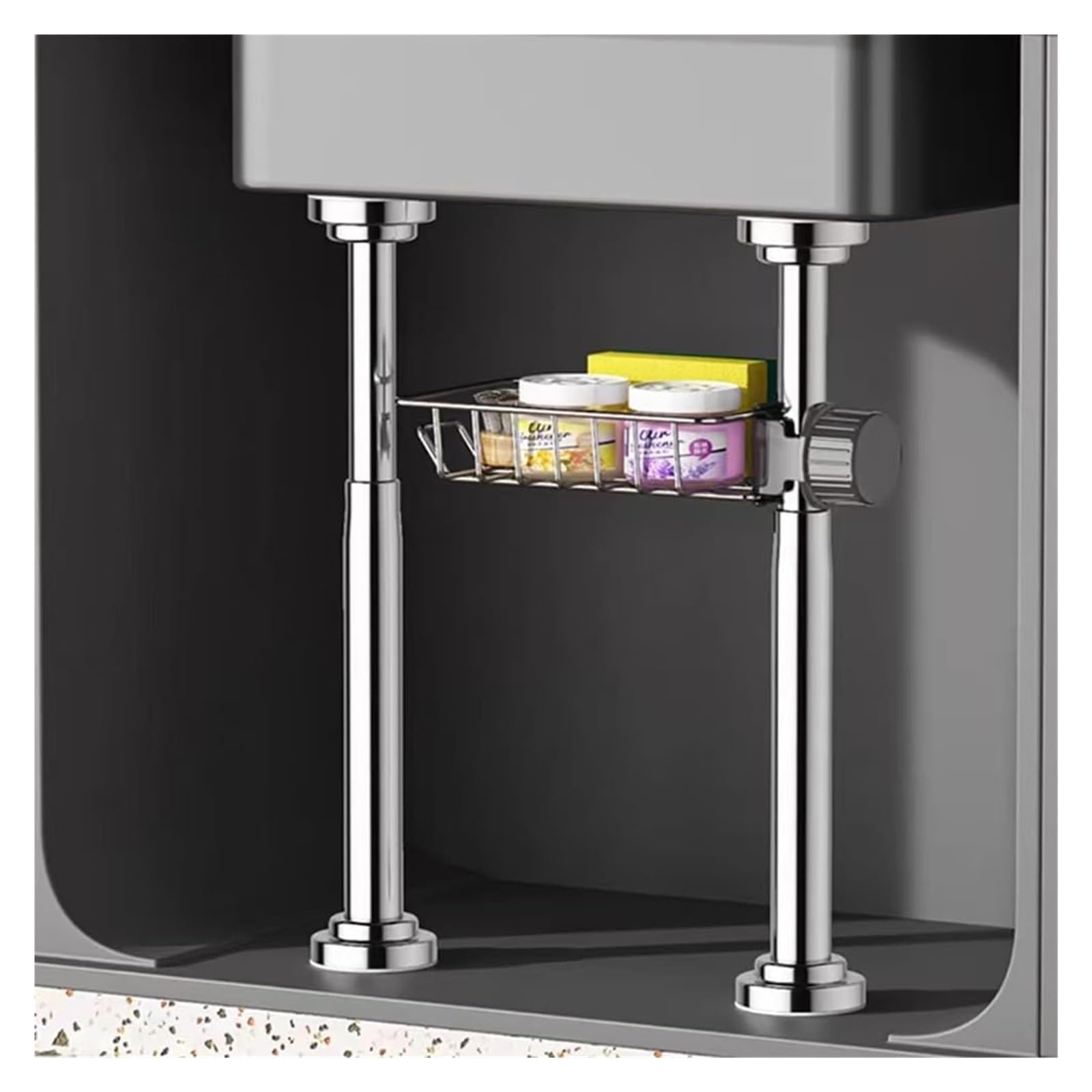 Sink Support Legs, Stainless Steel Adjustable Support Poles for Hand Basin(2*Height 40 70 cm(15.7" 27.6"))