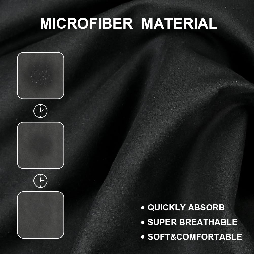 flintronic Poncho Surf, 110 * 80 cm, Poncho Toalla de Microfibra para Adultos con Capucha, Secado Rápido y Ligero Portátil, Playa Toalla para Hombre y Mujer, para Surf, Surfista, Nadadore, Negro
