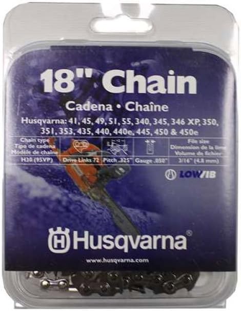 Husqvarna Chainsaw Chain 18-Inch .050 Gauge .325 Pitch Low Kickback Low-Vibration, Orange/Gray, 18 inches (531300439)