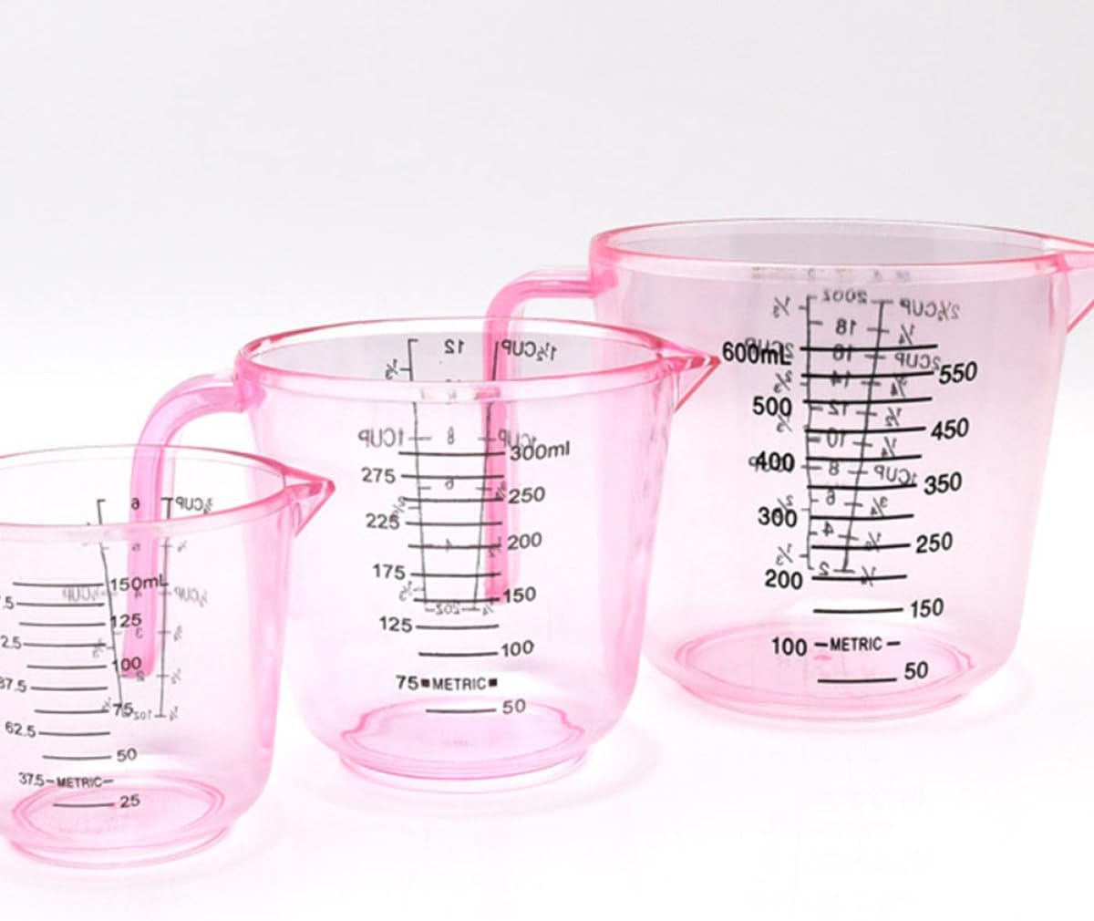 3pcs Plastic Measuring Cups Large Capacity Kitchen Baking Tools Blue Milk Cups with Clear Scale for Accurate Liquid Measurement