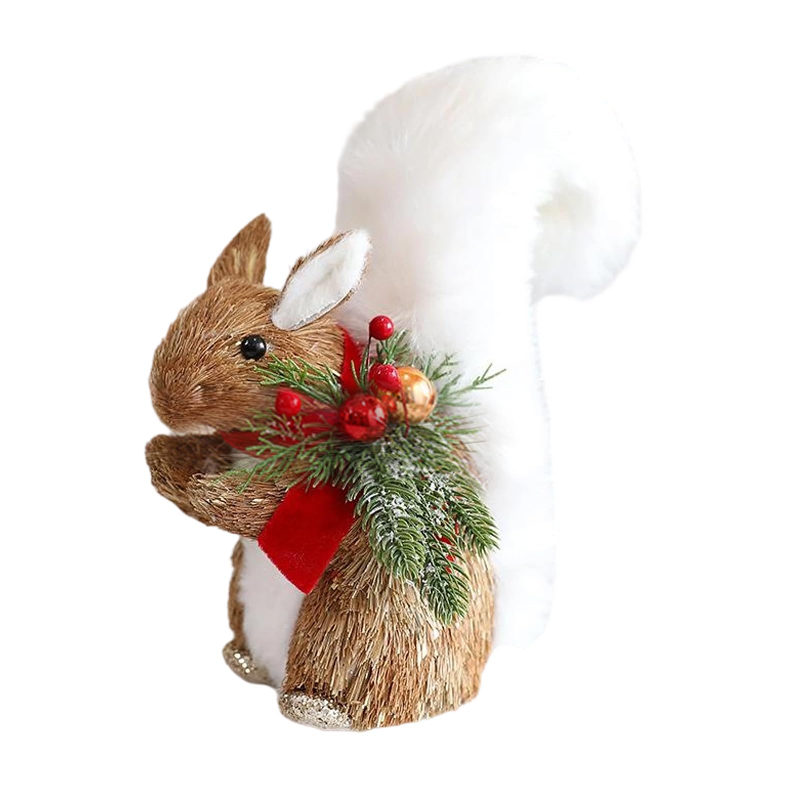 Msioytog Holiday Squirrel Foam Statue, Festive Tabletop Decor for Christmas Home & Seasonal Party Accent Foam Holiday Animal Figurine