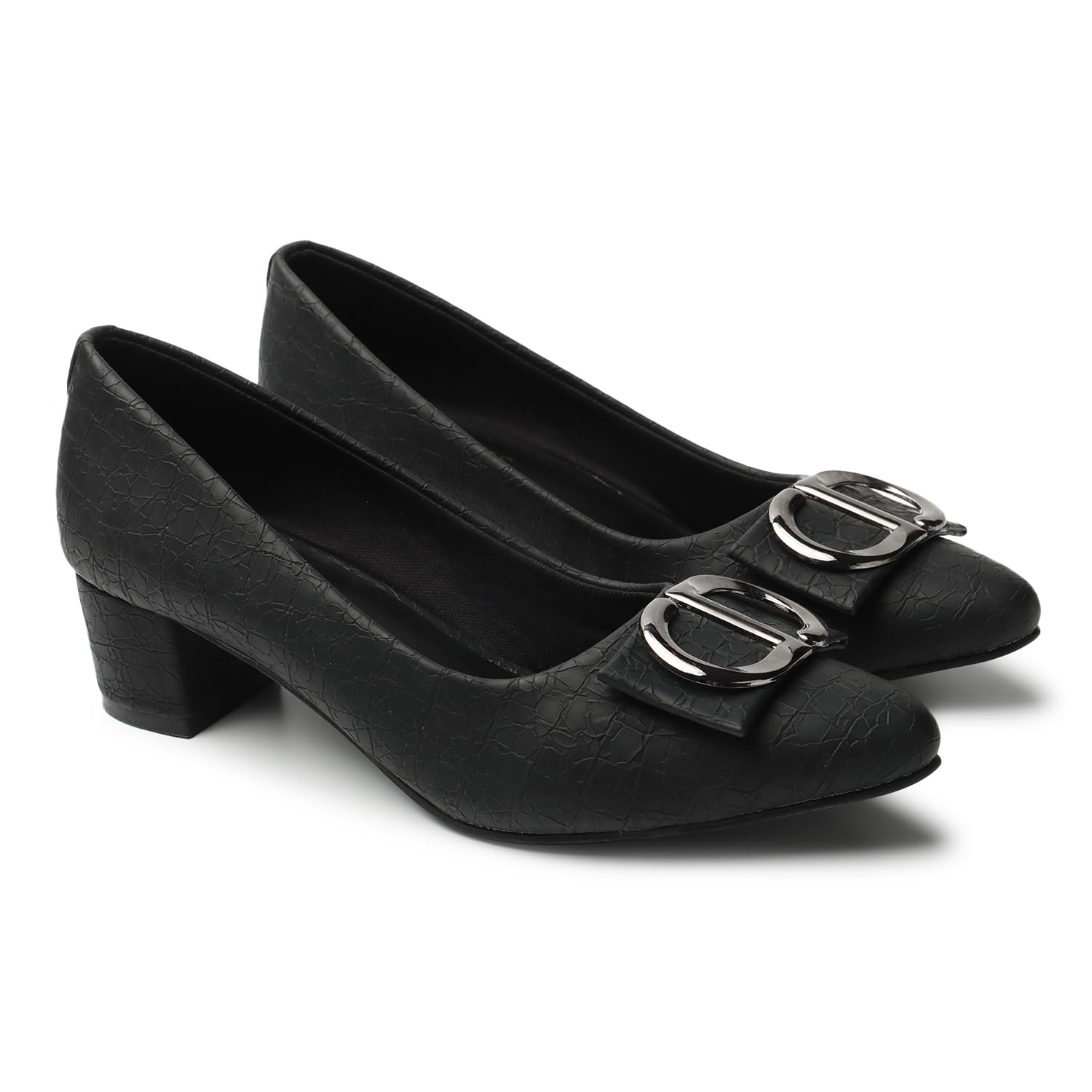 Women's Textured Pointed Toe Block Heel Pump-image-27