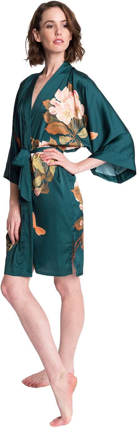 KIM+ONO Luxury Kimono Robe for Women | Short Floral Robe | Original Design | Removable Waist Tie Closure - Image 4
