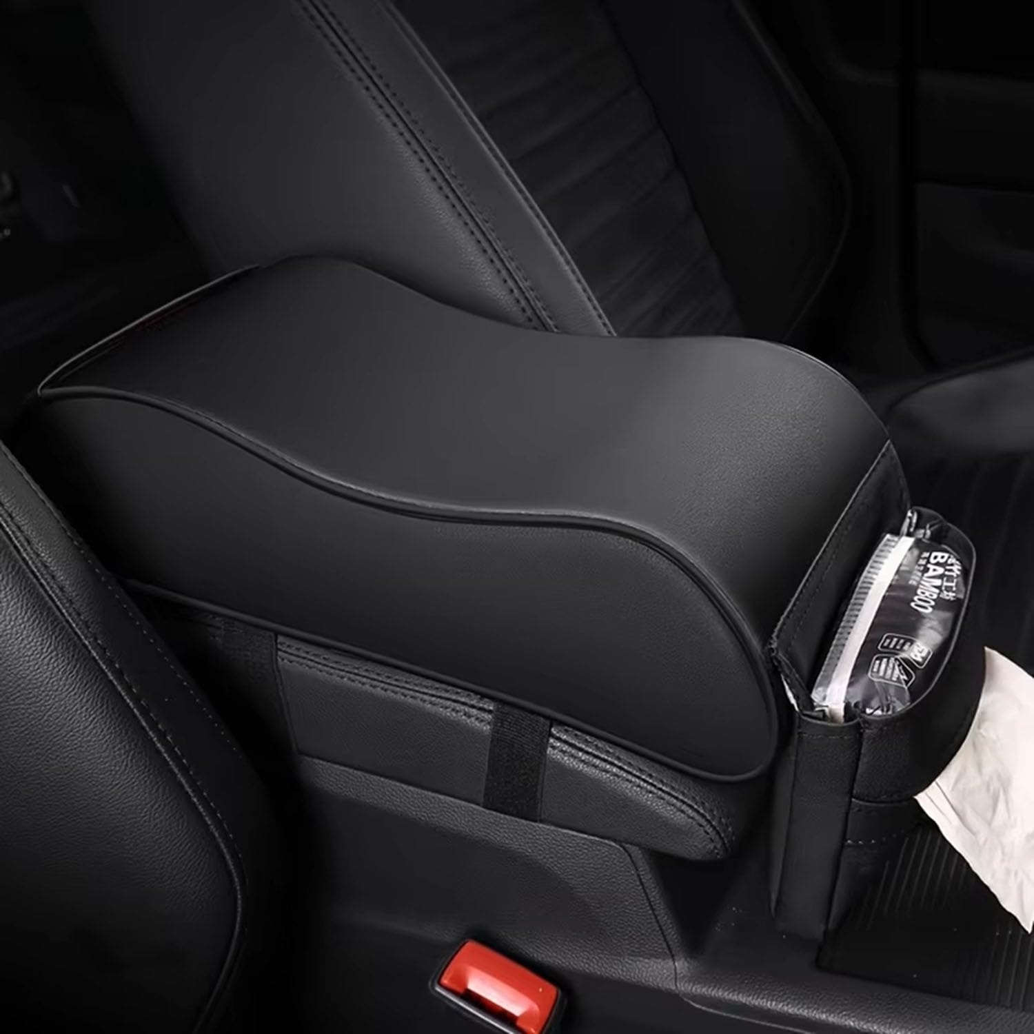 Cuscino Bracciolo Auto per Toyota Yaris Cross 2021-2026 Rialzo Consolle Centrale Memory Foam Supporto Braccio Accessorio Interni con Tasca Laterale,Black Style