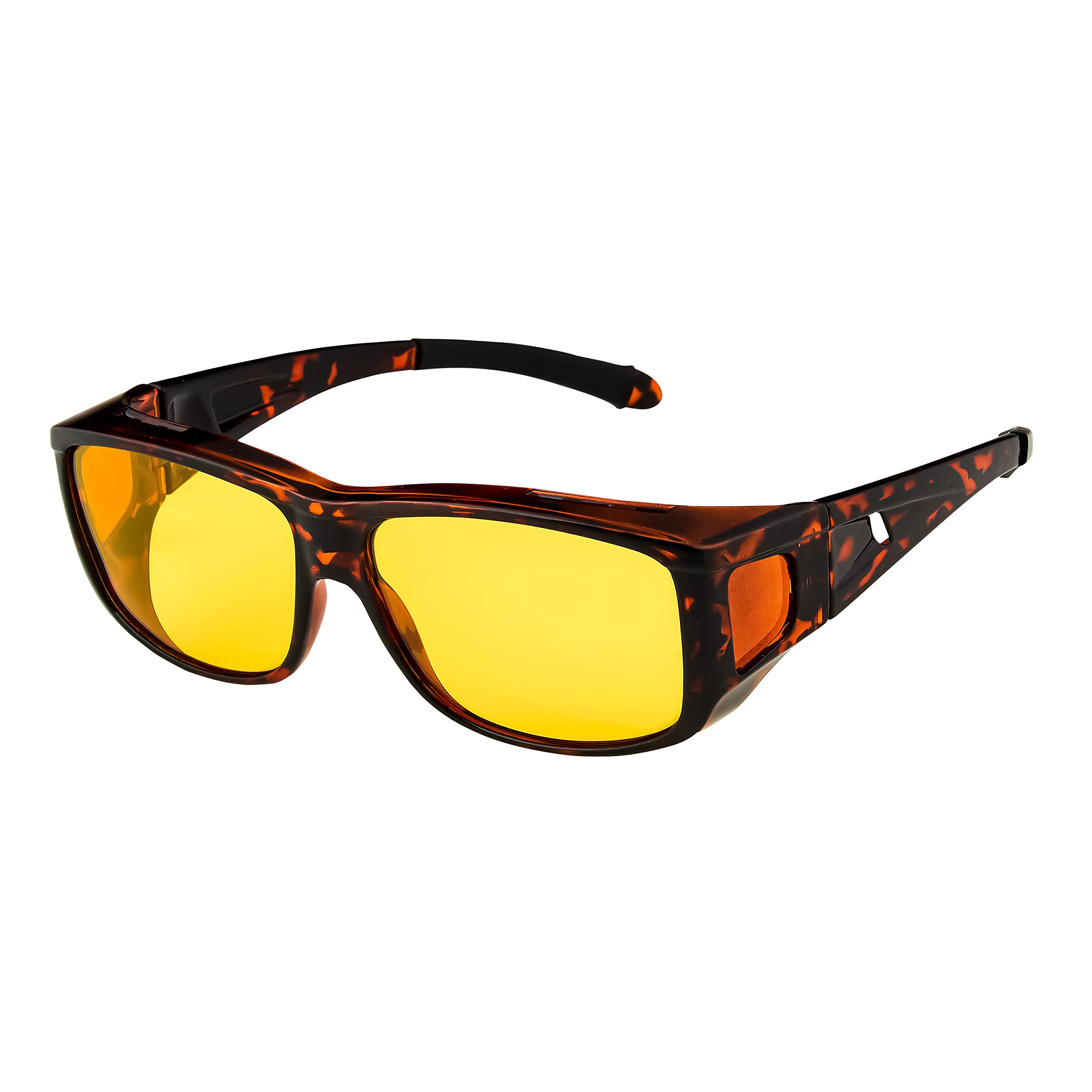 Ultrabyeasypeasystore Unisex Cspheg9871 Tortoise Frame Ultra Tortoise Frame Polarized Night Over Glasses Polorised Driving Fishing Night Vision Lenses Night Driving Glasses Men's And Women's Polarised Sunglasses Anti Glare Amber Lens Uv400 Polarized