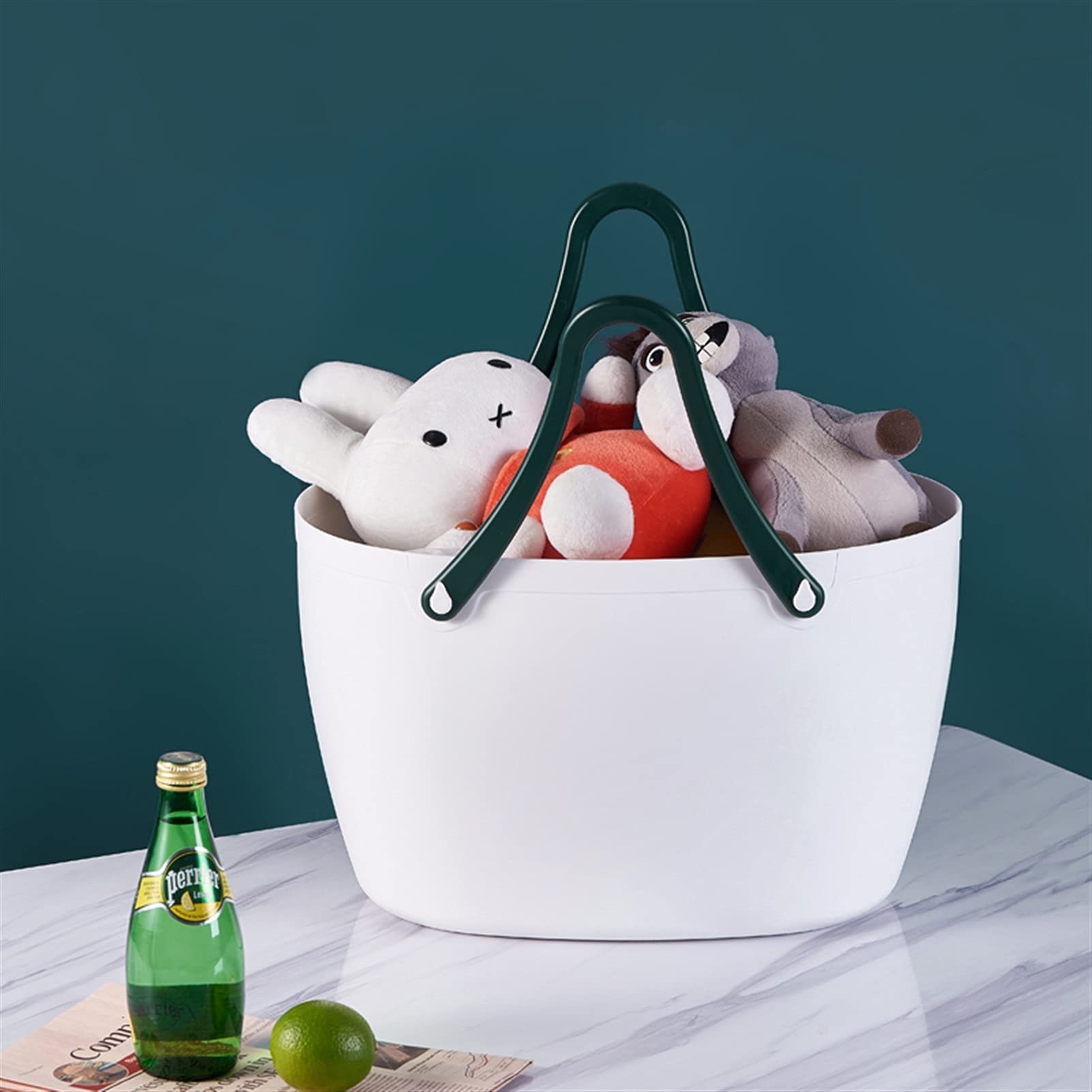 Protección Ambiental Cesta de Picnic portátil for el hogar Plástico Grande Cesta de Compras INS Cesta de Compras Cesta de Picnic Cestas de la Compra
