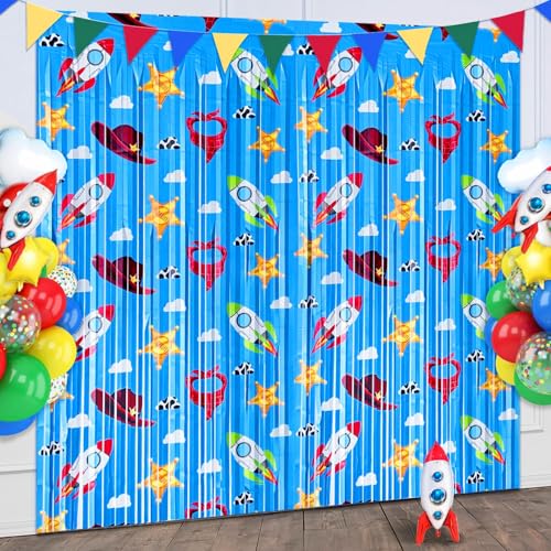 2 Pack Toy Birthday Party Backdrop Cartoon Toy Birthday Party Decorations