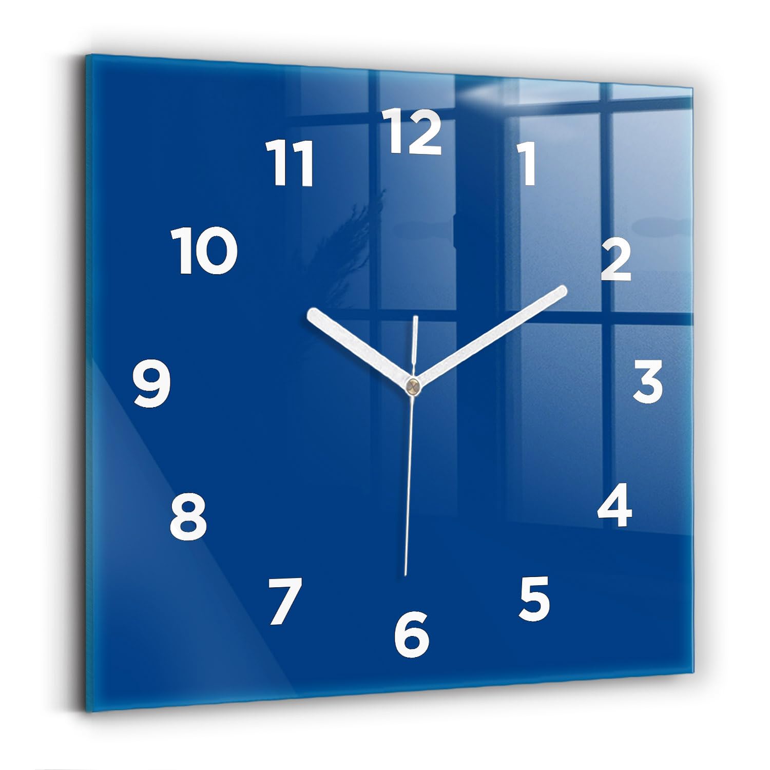 Horloge murale de qualité supérieure Wallfluent 30x30 cm bleu moderne