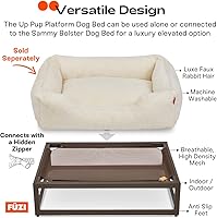 Vista 5 de FUZI Up Pup - Cama elevada para perros, cuna refrescante, marco de hierro fuerte y pies antideslizantes para uso en interiores o exteriores, cama