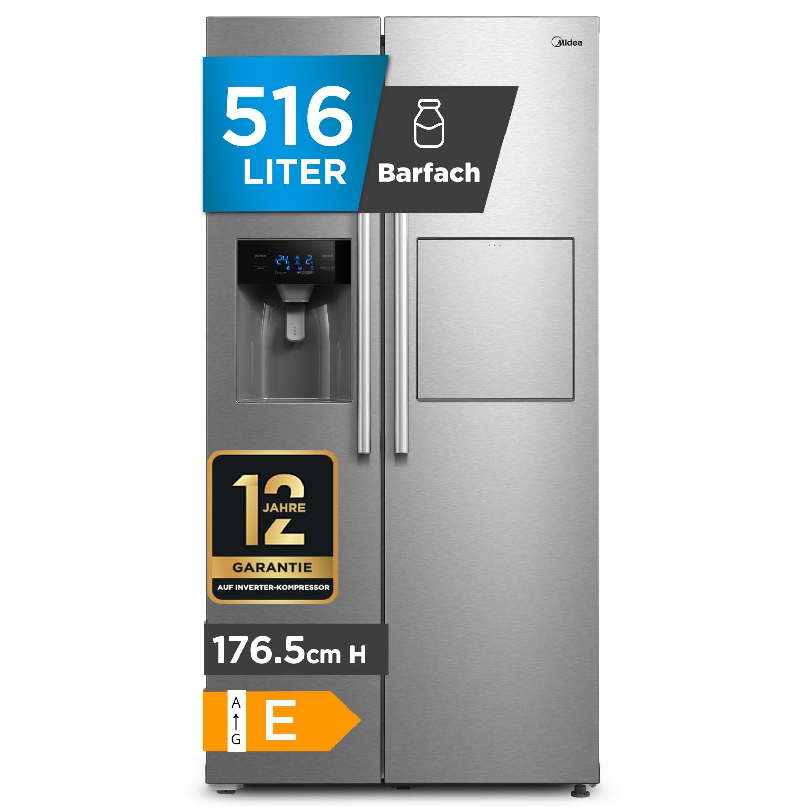 Midea Frigo/congelatore side-by-side KS-EIX 6.23/altezza 176,5 cm