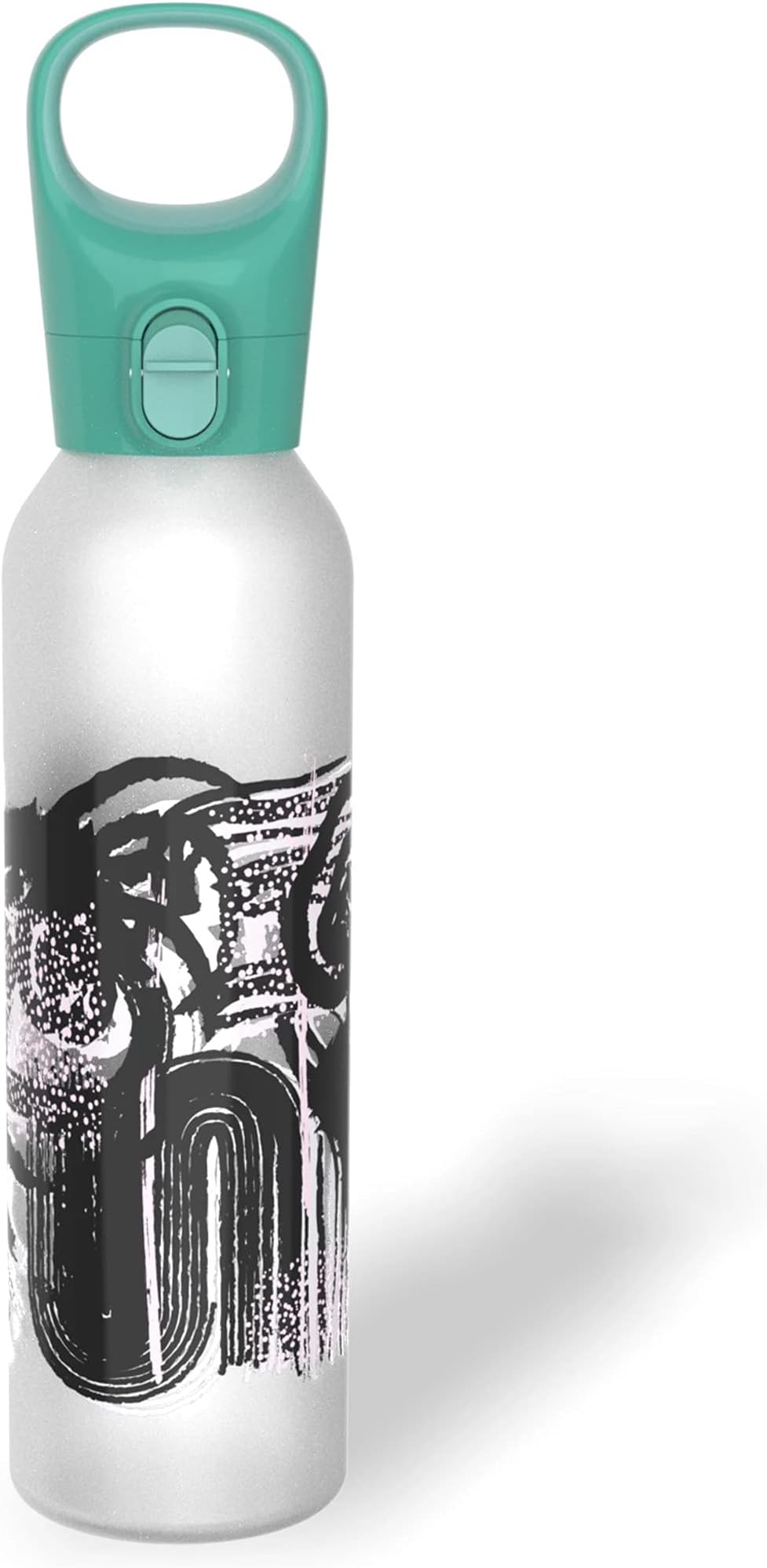 24-Oz Color Changing Glass Water Bottle with Silicone Coating, Leakproof and Textured Glass Reusable Water Bottle with Flip-Top Lid, Eco-Friendly, BPA-Free Silicone Coating, Doodles