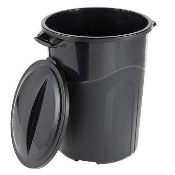32 Gallon Trash can, Outdoor Garbage can with Handles & Click Lock Lid, Indoor or Outdoor Durable