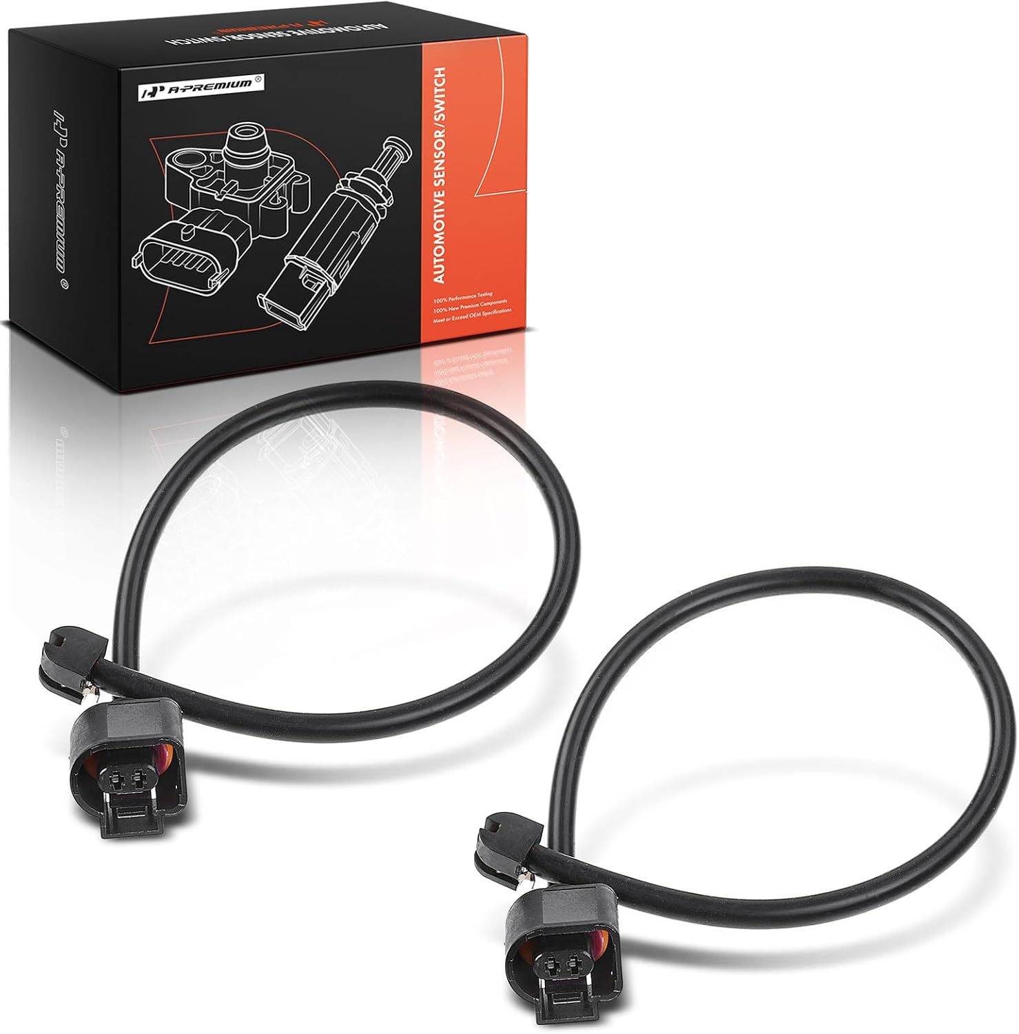 A-Premium Front Disc Brake Pad Wear Sensors Compatible with Volkswagen Touareg 2011-2016, 2-PC Set