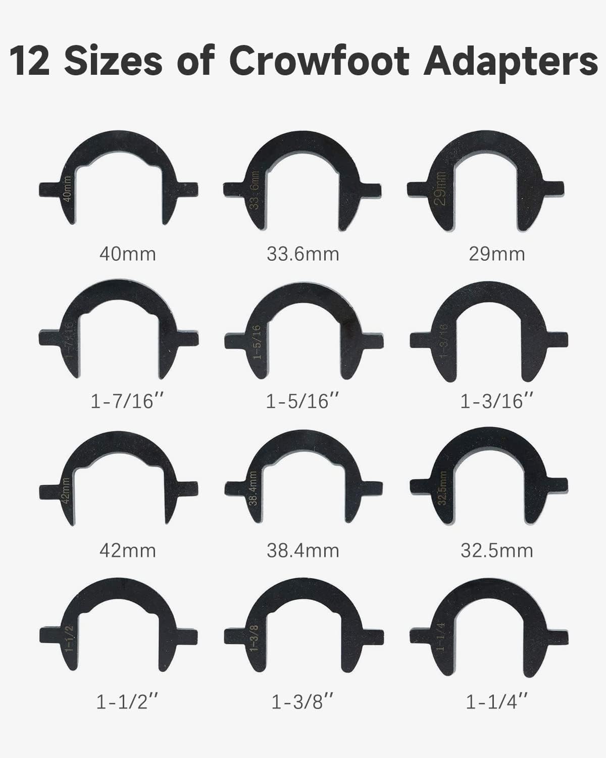 Inner Tie Rod Removal Tool Kit 13 Pcs Tie Rod Removal Tool SAE and Metric Sizes Inner Tie Rod Removal and Installation Tools Set with 12 Crowfoot Adapters 1/2 Inch Drive Tube w/Case
