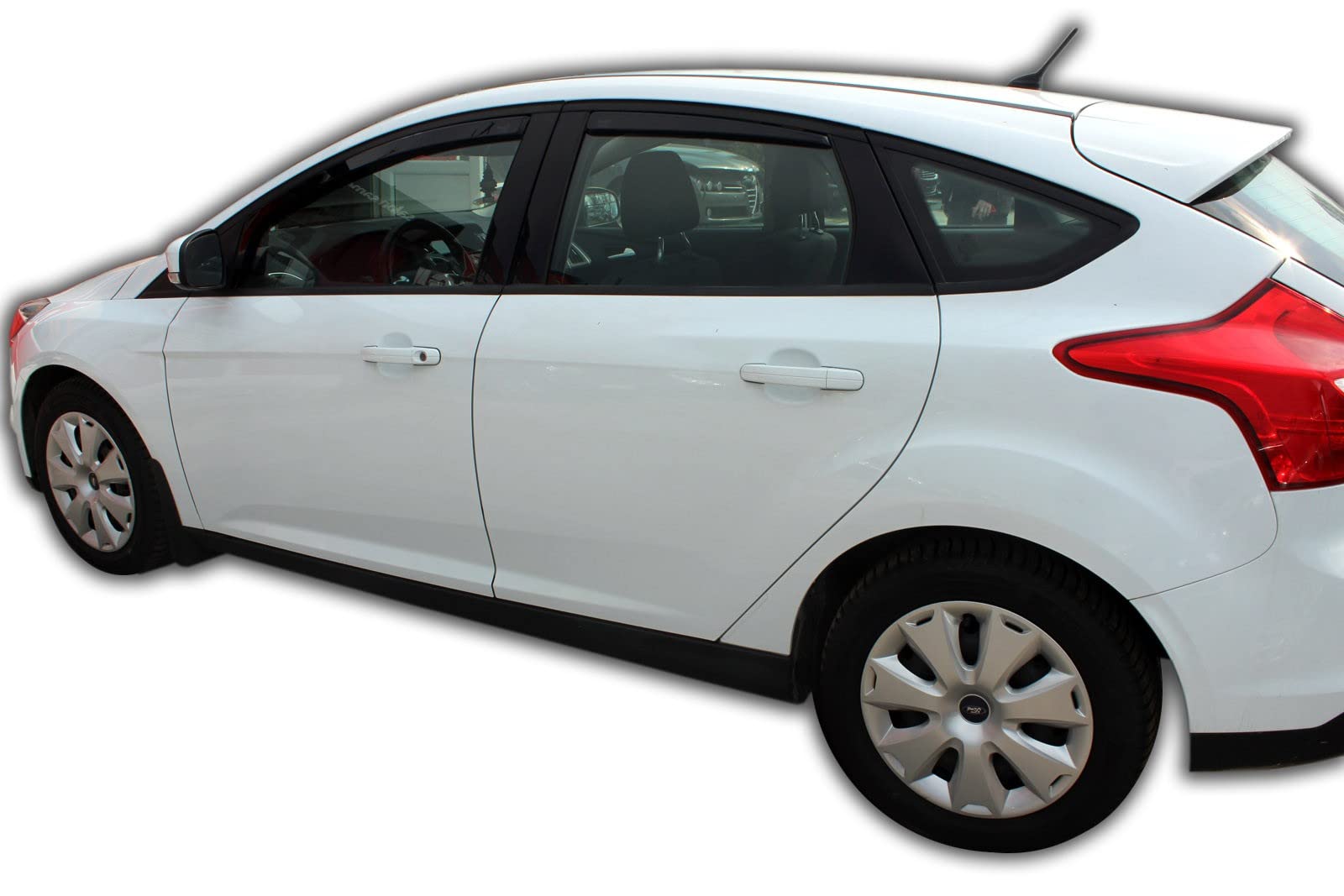 J&J AUTOMOTIVE Windabweiser passend für Ford Focus 3 4/5-Türer 2011-2018 4tlg, Heko Regenabweiser Vorne Hinten Getönt Dunkel Passform