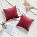 MIULEE Copricuscini Divano Camera da Letto Cuscini Arredo Salotto Decorativi Fodere Casa Moderni Morbido Resistente in Velluto a Rete Bordi con la Cerniera Invisibile 2 Pezzi 45x45 CM Vino Rosso