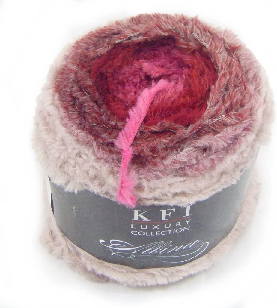 Albina Yarn from Knitting Fever Inc. Alpine Betony Cream-Burgundy