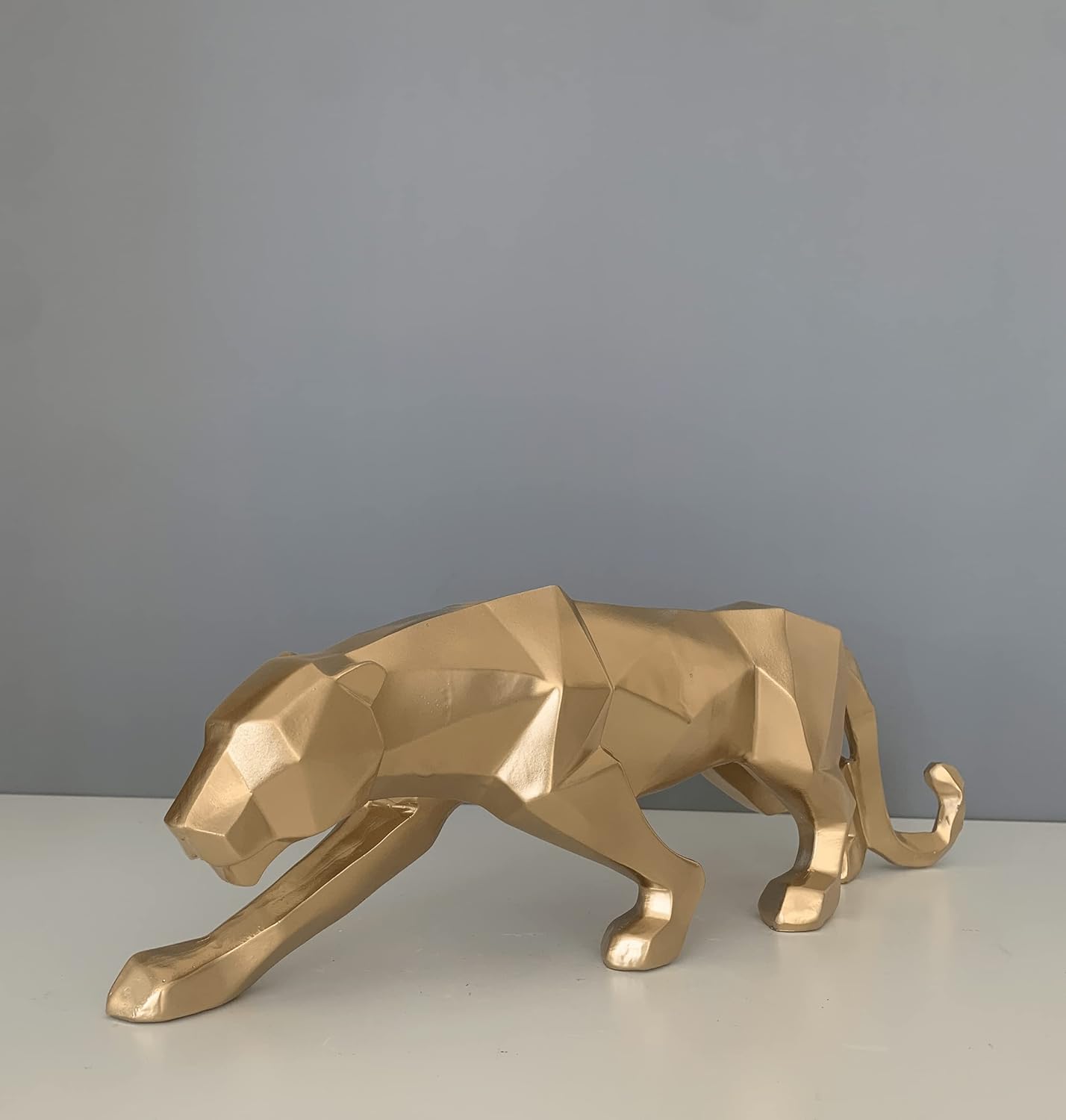 Large Geometric Tiger Bust Statue, 45 cm Gold Tiger Bust Sculpture, Animal Sculpture, Gifts For Him, Home Decor, Office Decor
