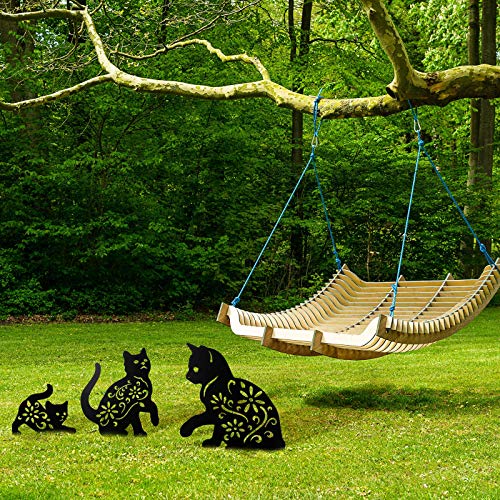 3 Pieces Black Cat Decorative Garden Stakes Metal Cute Cat Garden Decorative Silhouette Animal Outdoor Statues For Cat Lovers Yard Garden Lawn Decorations #TOP4