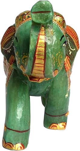 Miniatura 2 de GEMHUB Elegante estatua de jade verde elefante aproximadamente 7591.00 Ct Escultura Escultura de la suerte para casa